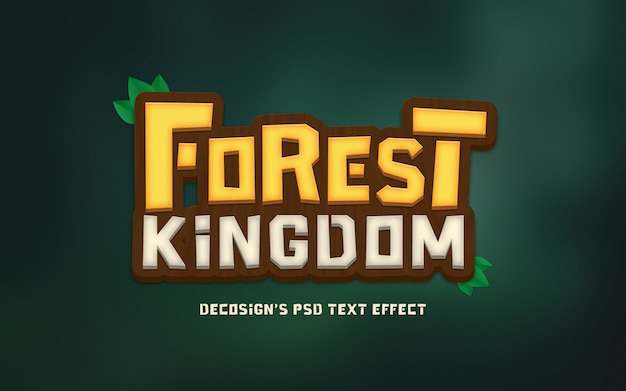 PSD forest kingdom text effect mockup