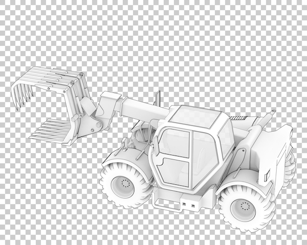 forest machine on transparent background 3d rendering illustration