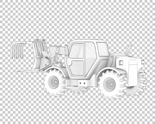 forest machine on transparent background 3d rendering illustration