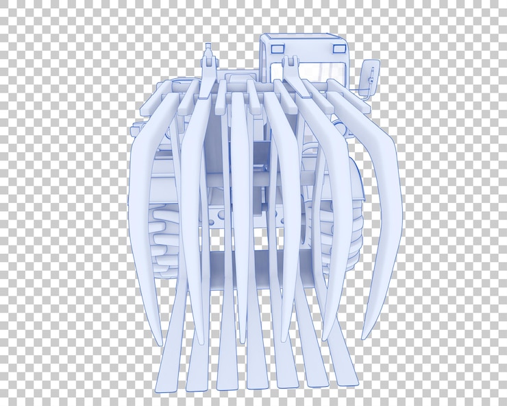PSD forest machine on transparent background 3d rendering illustration