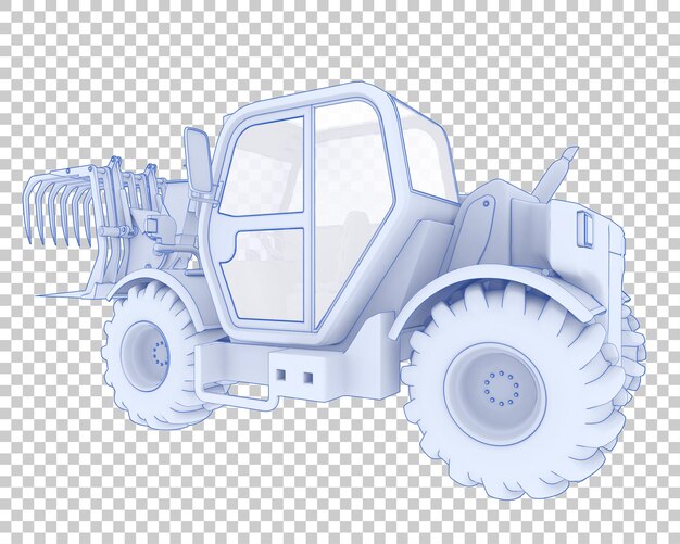 PSD forest machine on transparent background 3d rendering illustration