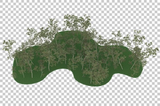 Foresta su sfondo trasparente. rendering 3d - illustrazione