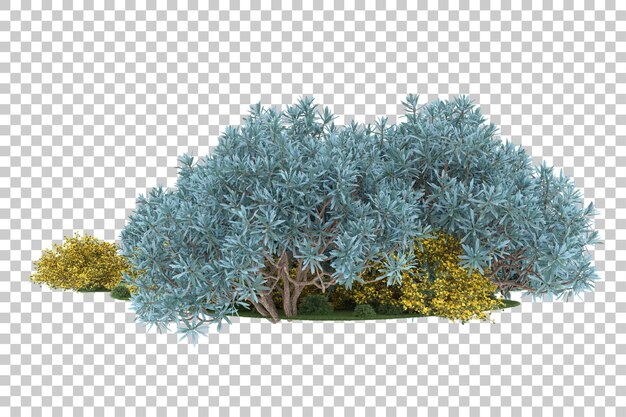 PSD foresta su sfondo trasparente. rendering 3d - illustrazione