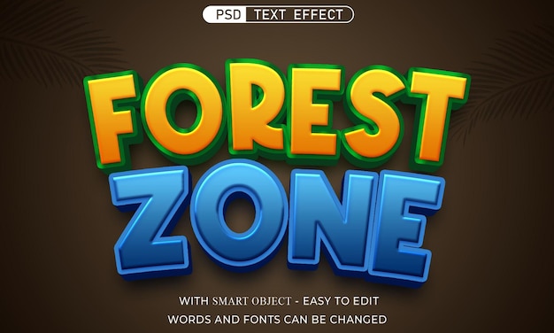 Forest zone tekst effect 3d stijl