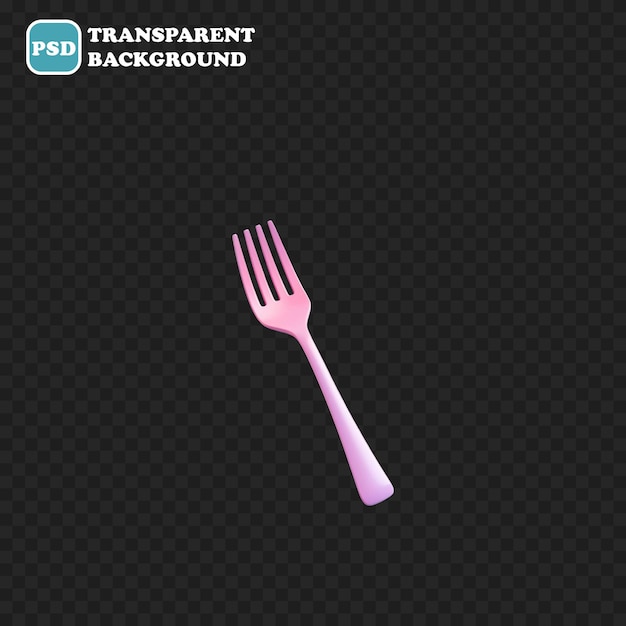 PSD fork icon isolated 3d render illustration