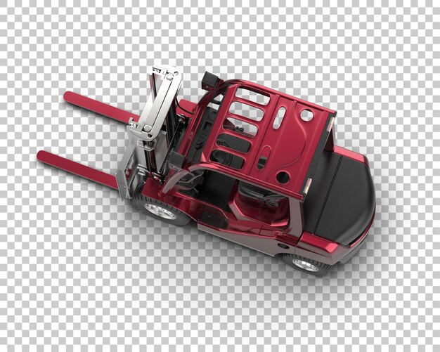 PSD forklift geïsoleerd op de achtergrond 3d-rendering illustratie