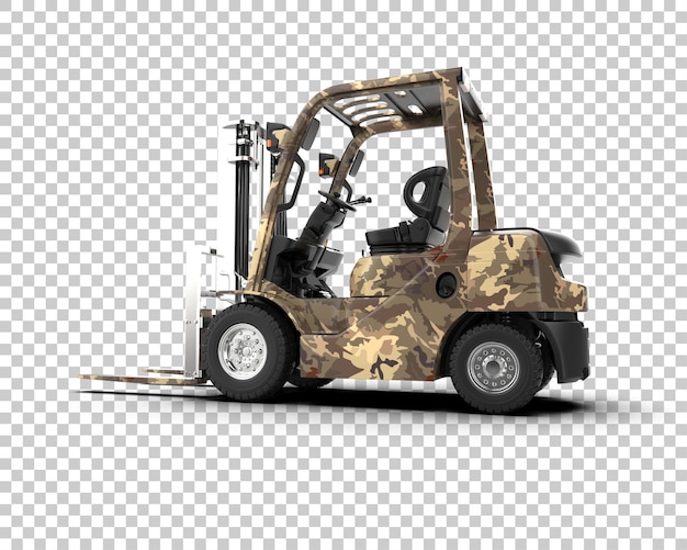 PSD forklift geïsoleerd op de achtergrond 3d-rendering illustratie