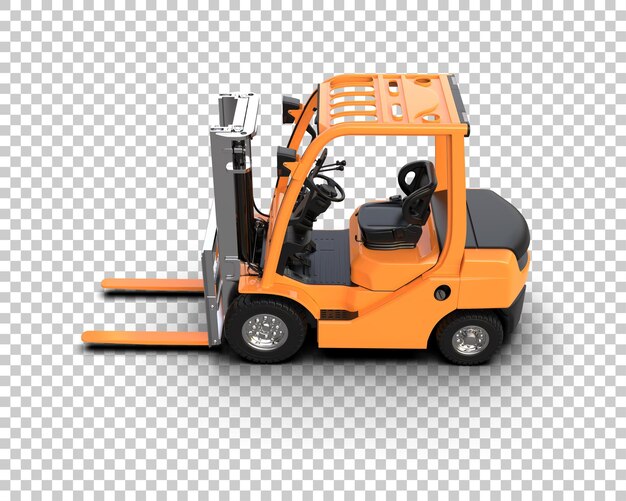 PSD forklift geïsoleerd op de achtergrond 3d-rendering illustratie