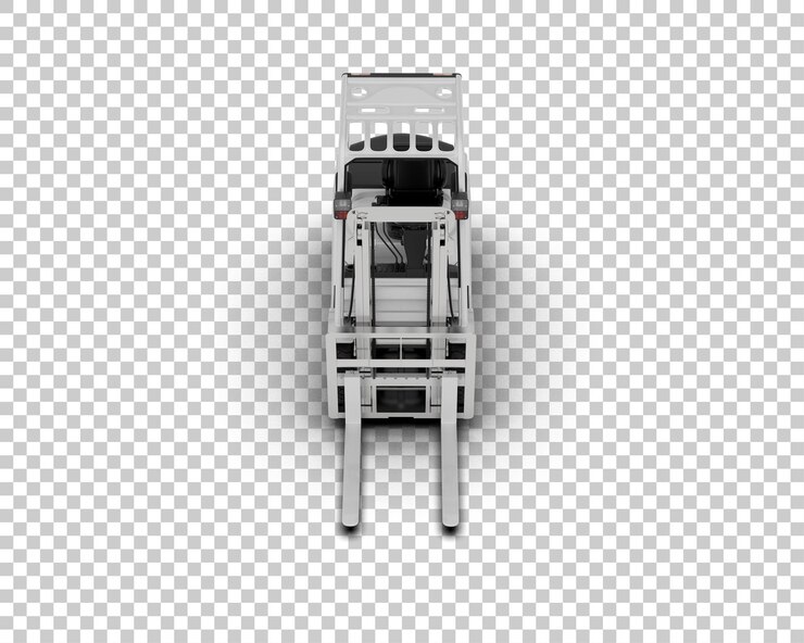PSD forklift isolated on background 3d rendering illustration