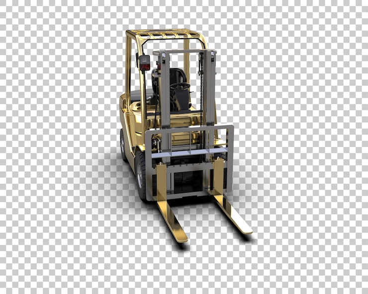 PSD forklift isolated on background 3d rendering illustration
