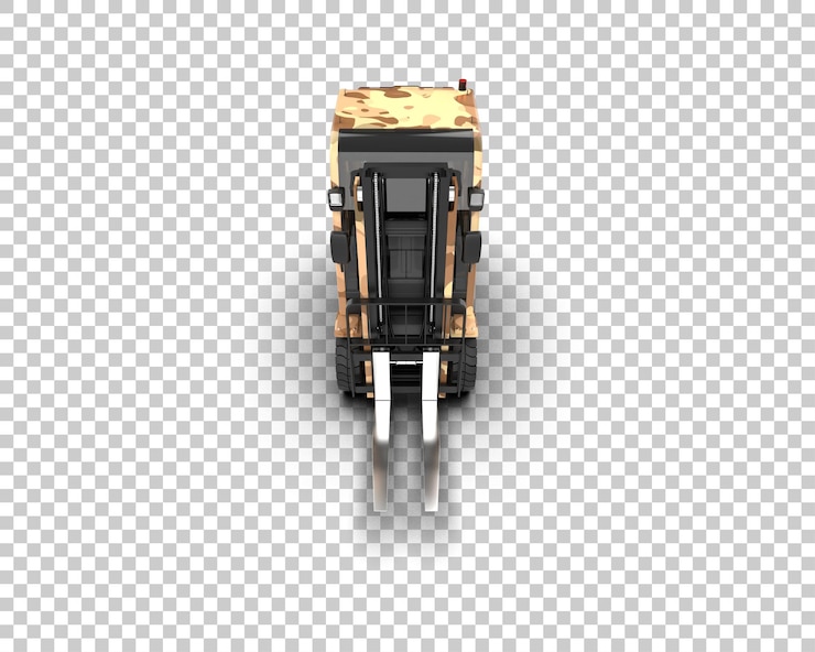 PSD forklift isolated on background 3d rendering illustration