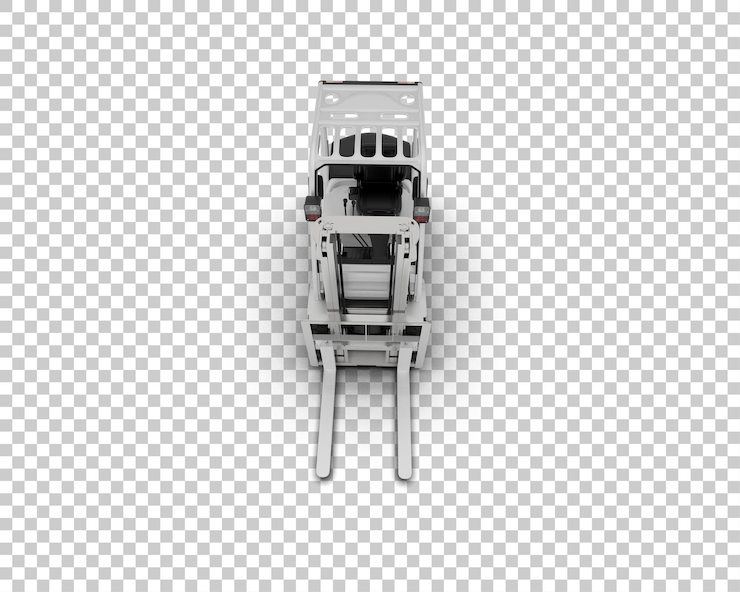 PSD forklift isolated on background 3d rendering illustration