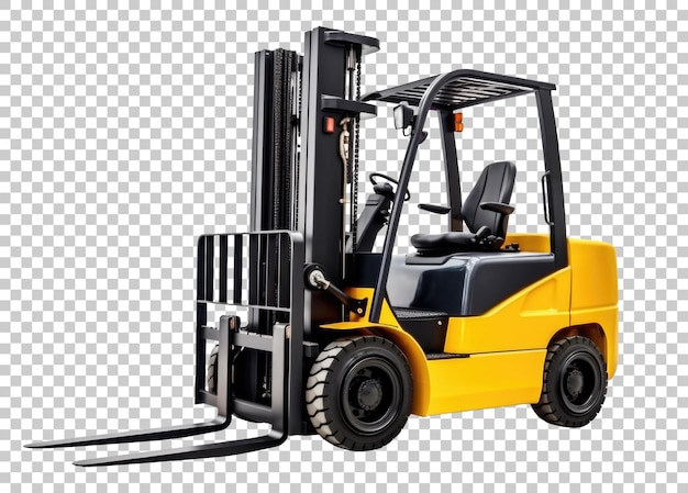 PSD forklift isolated on transparent background