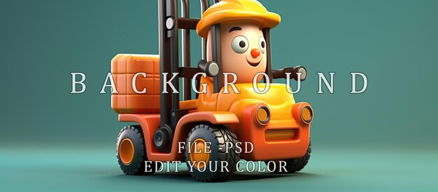 PSD forklift truck leuke en leuke cartoon