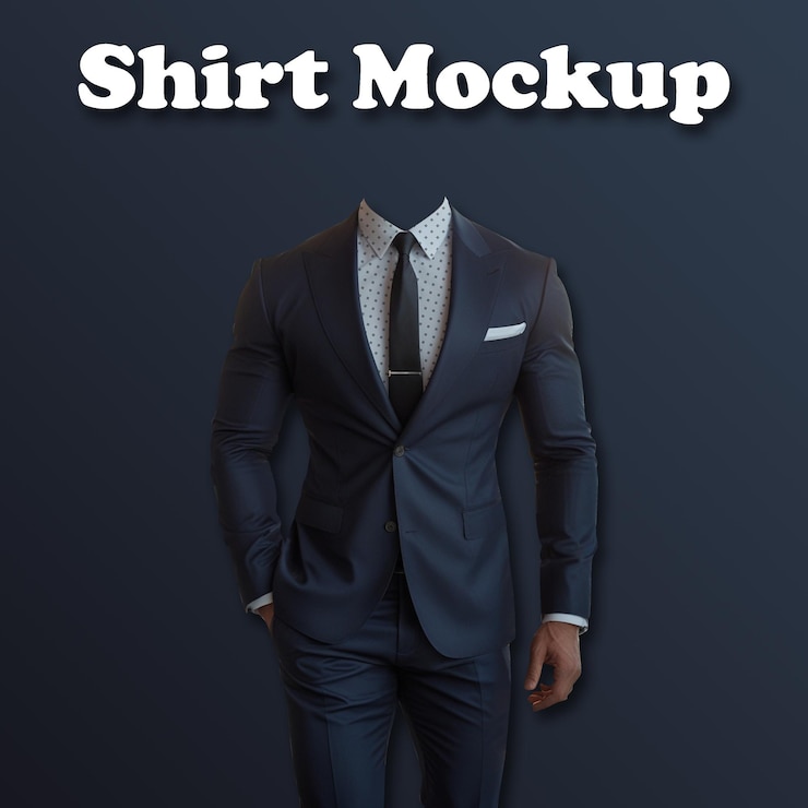 PSD formal suit mockup for business professionals