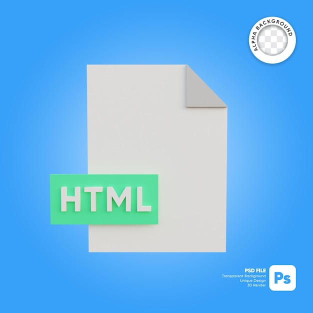 PSD format ikony pliku 3d html