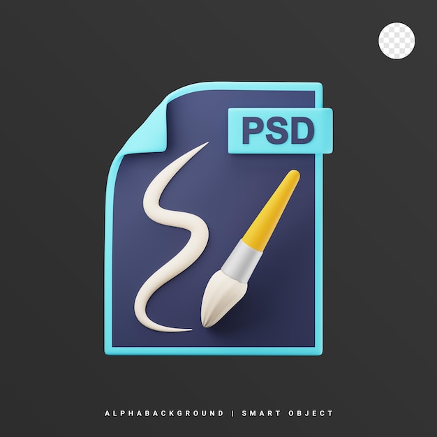 PSD format pliku psd 3d ikona ilustracja