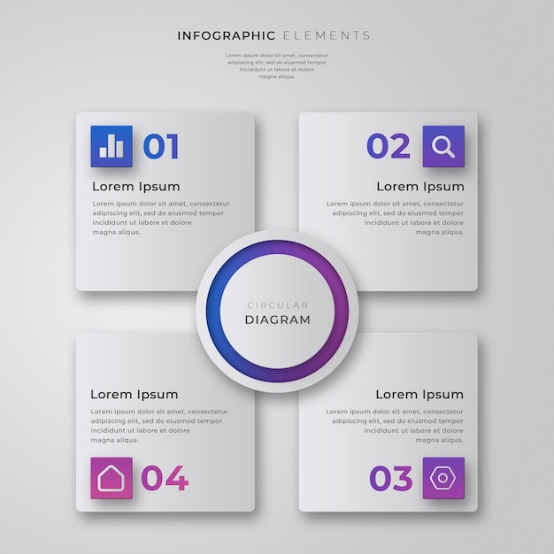Forretningsmessige infografiske trinn