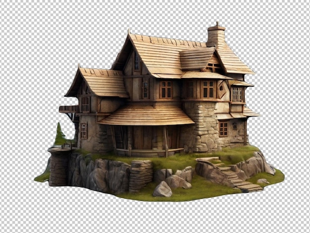 PSD fort house on transparent background