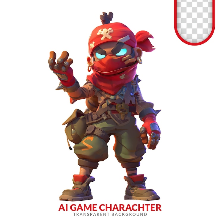 PSD fortune_teller_cartoon_game_charachter_holding_a_bomb