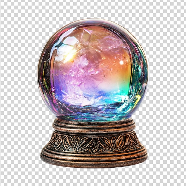 fortune teller iridescent crystal ball isolated on transparent background