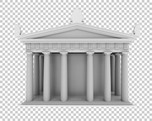Forum gebouw geïsoleerd op de achtergrond 3D rendering illustratie