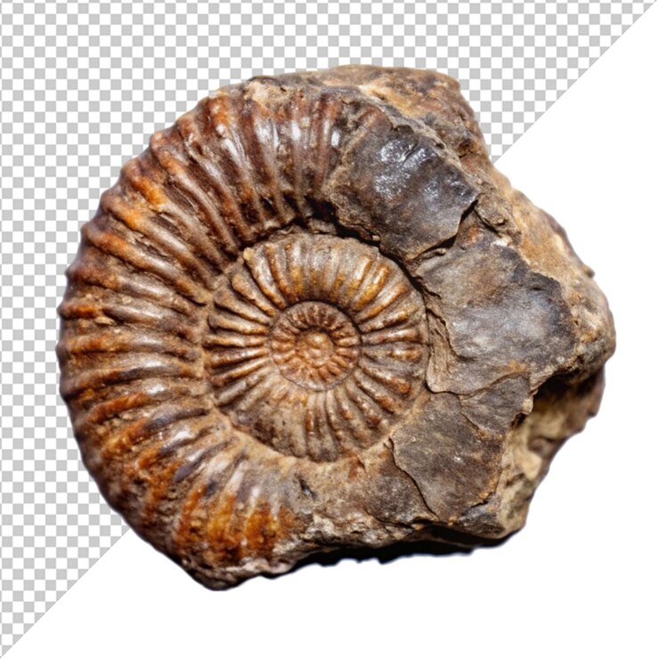 PSD fossil rock on a transparent background