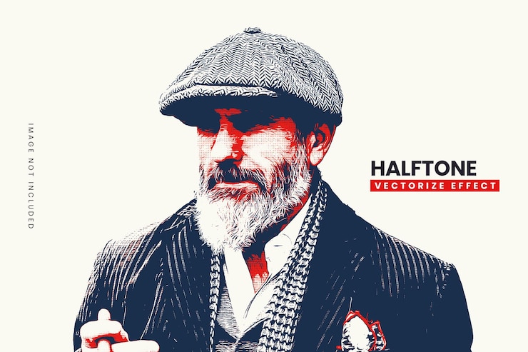 PSD foto-effect met halftone-vectorisatie