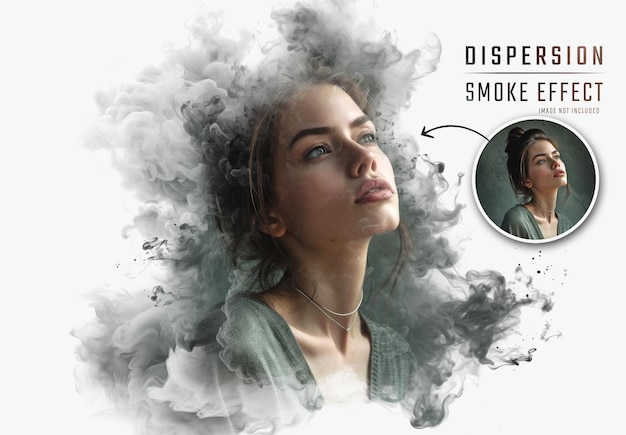 PSD foto-effect van rookverspreiding mockup
