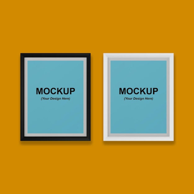 Foto frame minimalistisch zwart-wit mockup