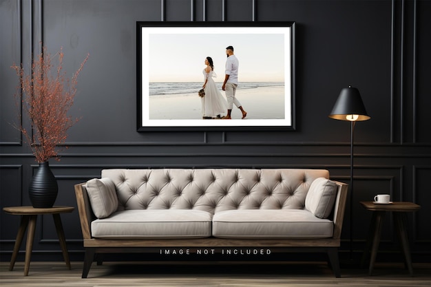 Foto frame mockup met bank set