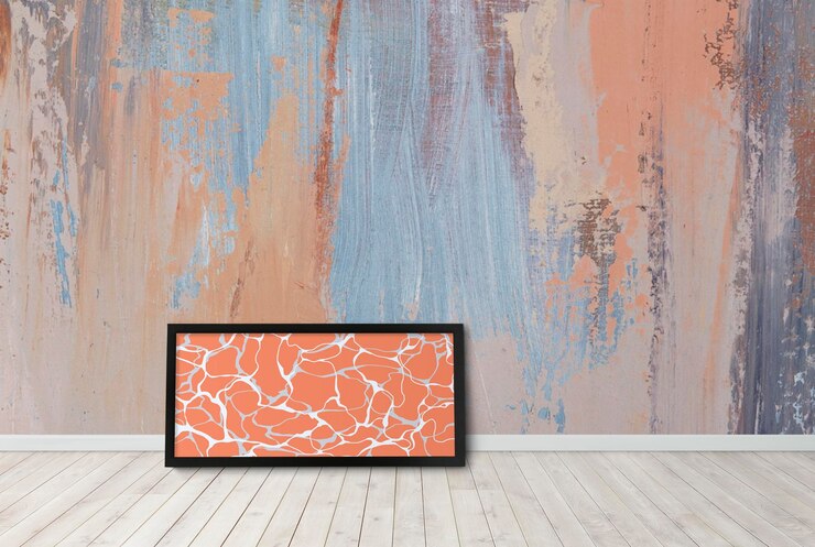 PSD foto frame mockup realistisch huis decor psd