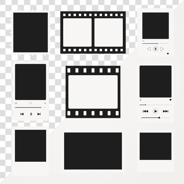 Foto frame png stickers doorzichtige achtergrond set
