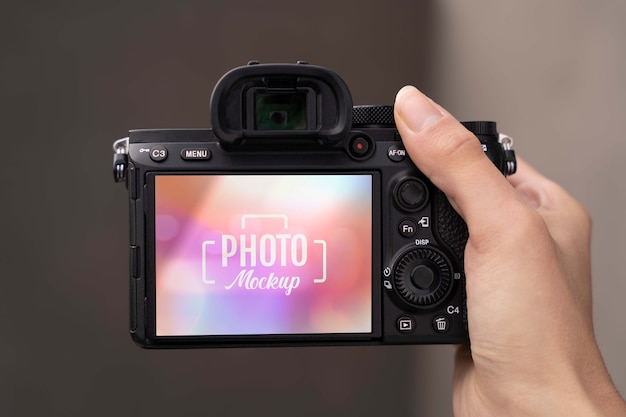 PSD foto met fotocamera mockup