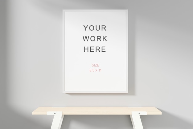 PSD foto of poster frame mockup 3d-rendering