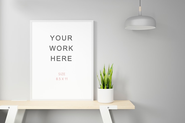 Foto of poster frame mockup 3D-rendering