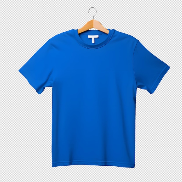 Foto van een schoon blauw t-shirt zonder achtergrond klaar voor mockup