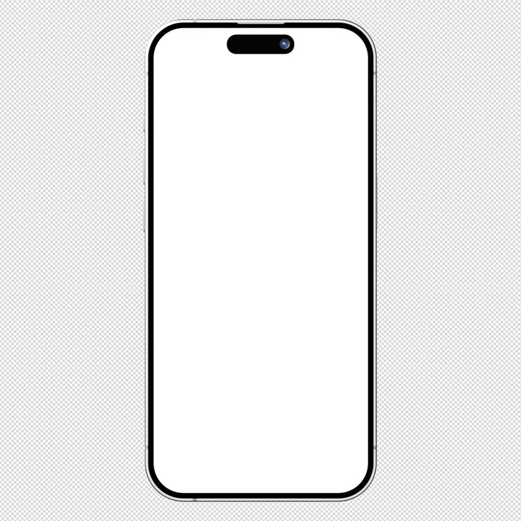 PSD foto van een witte smartphone of mobiele telefoon zonder achtergrond
