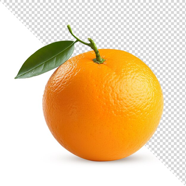 PSD foto van oranje fruit met groene bladeren