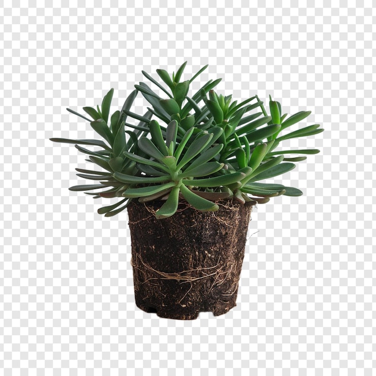 PSD foto van plant on pot geïsoleerd op witte achtergrond