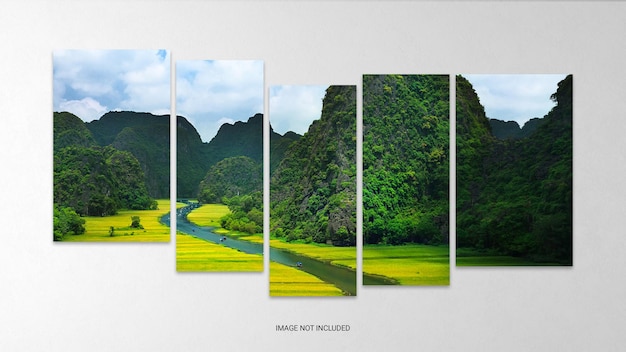 PSD fotocollage muur canvas frame effect mockup