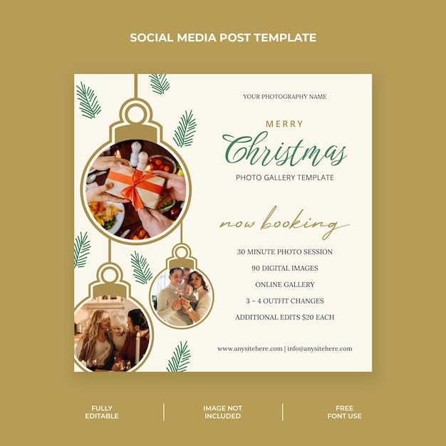 PSD fotogalerij templates kerstmis instagram posts template