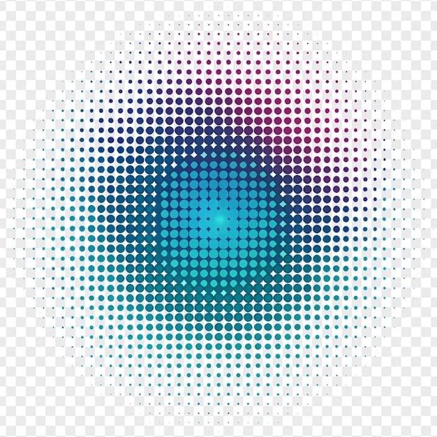 Fotoğraf Efekti için Şeffaf Arka Planda İzole Edilmiş Ayrıntılı Halftone Efekti