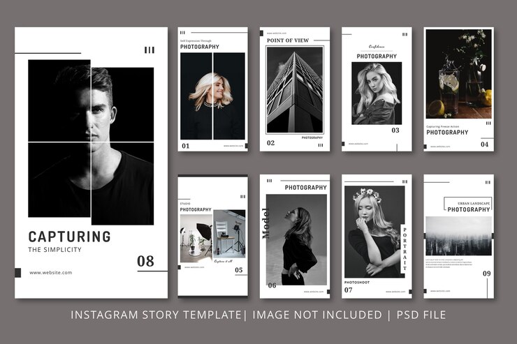 PSD fotografie instagramverhalen grafische sjabloon