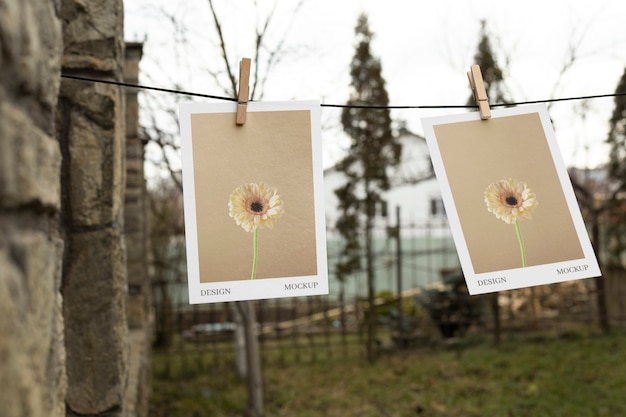 PSD fotografie wiszące na sznurku