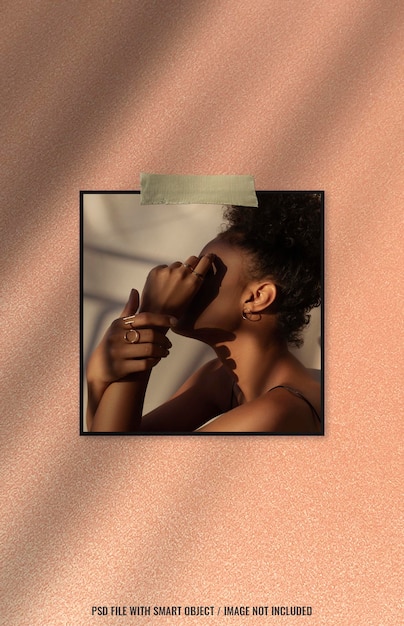 Fotolijst polaroid mockup sjabloon premium psd