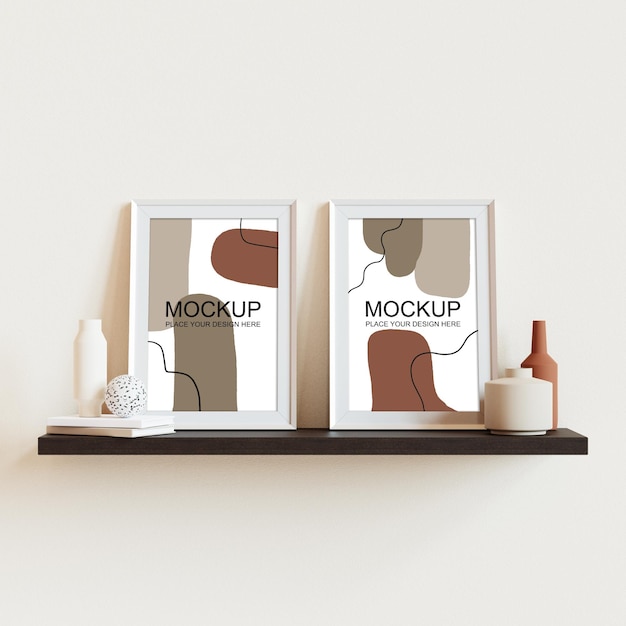 Fotolijsten mockup 3D-rendering