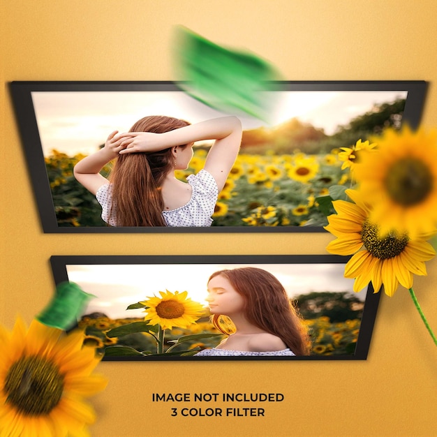 fotolijstmodel met bloem