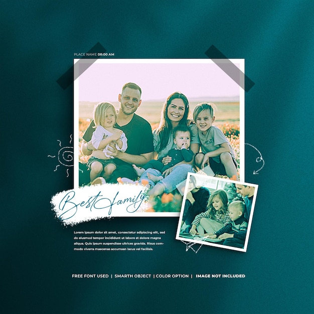 Fotolijstset Mockup met Doodle Ornament