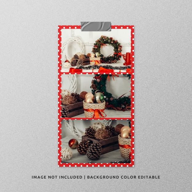 Fotomodel met liggend papierframe voor kerstmis